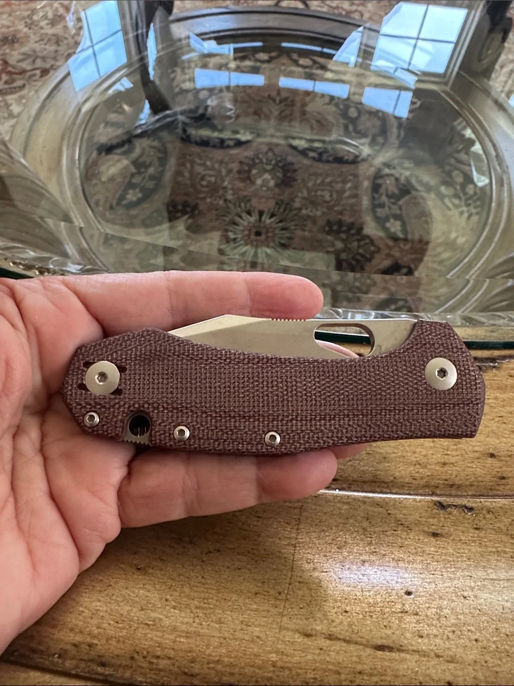GiantMouse ACE Atelier Red Canvas Folding Knife